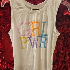 Modern Lux White GRL PWR Tank Top Size XLarge